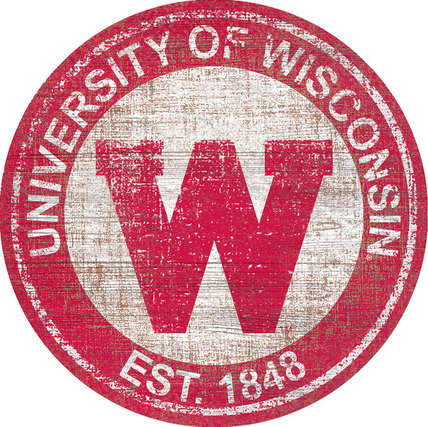 Wisconsin Badgers 0744-Heritage Logo Round