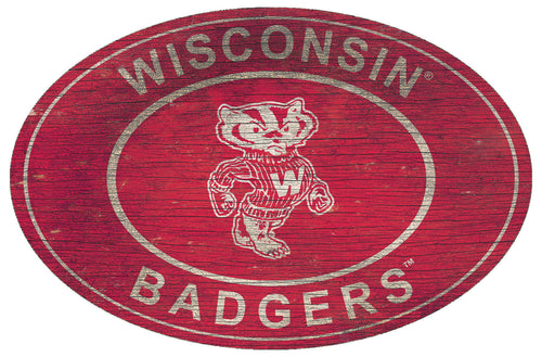 Wisconsin Badgers 0801-46in Heritage Logo Oval