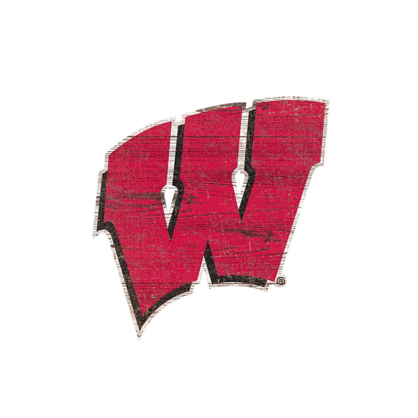 Wisconsin Badgers 0843-Distressed Logo Cutout 24in