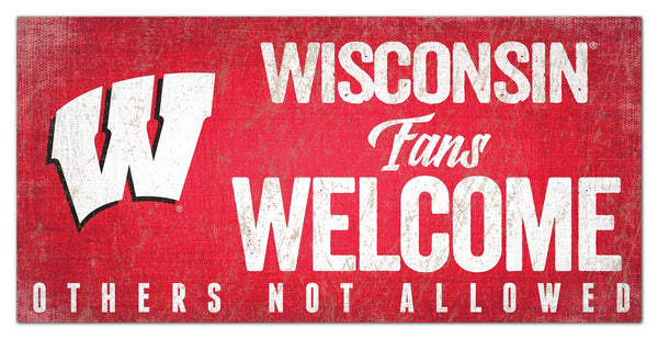 Wisconsin Badgers 0847-Fans Welcome 6x12
