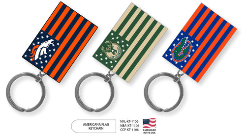 {{ Wholesale }} Central Michigan Chippewas Americana Flag Keychains 