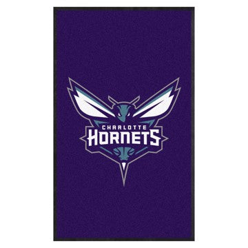 Wholesale-Charlotte Hornets 3X5 High-Traffic Mat with Rubber Backing NBA Commercial Mat - Portrait Orientation - Indoor - 33.5" x 57" SKU: 9902