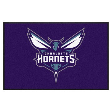 Wholesale-Charlotte Hornets 4X6 High-Traffic Mat with Rubber Backing NBA Commercial Mat - Landscape Orientation - Indoor - 43" x 67" SKU: 9903