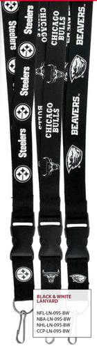 {{ Wholesale }} Los Angeles Clippers Black & White Lanyards 