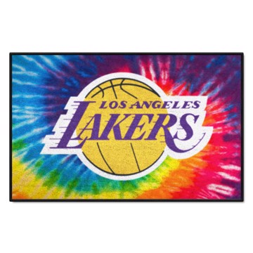 Wholesale-Los Angeles Lakers Starter Mat - Tie Dye NBA Accent Rug - 19" x 30" SKU: 34393