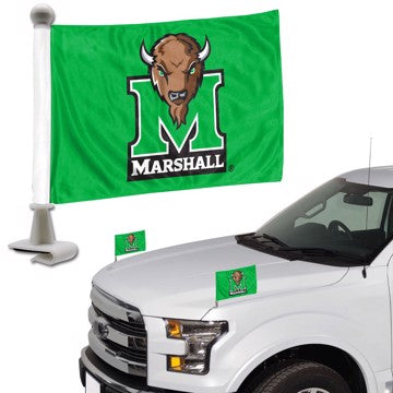 Wholesale-Marshall Thundering Herd Ambassador Flags NCAA Mini Auto Flags - 2 Piece - 4" x 6" SKU: 63319
