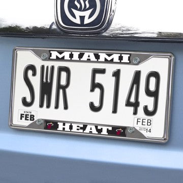 Wholesale-Miami Heat License Plate Frame NBA Exterior Auto Accessory - 6.25" x 12.25" SKU: 14862