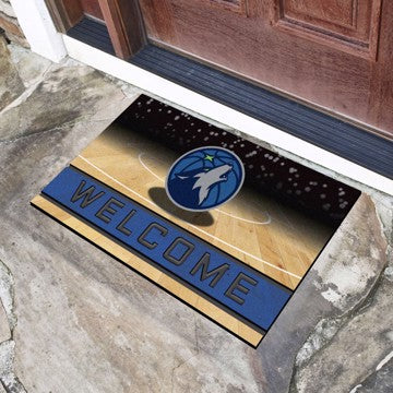 Wholesale-Minnesota Timberwolves Crumb Rubber Door Mat NBA Outdoor Door Mat - 18" x 30" SKU: 21957