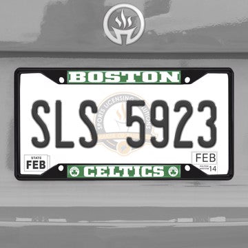 Wholesale-NBA - Boston Celtics License Plate Frame - Black Boston Celtics - MLB - Black Metal License Plate Frame SKU: 31326