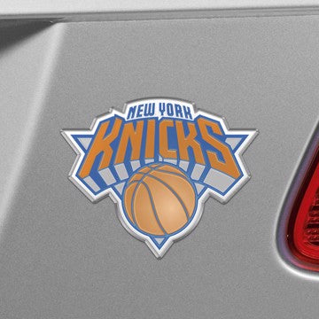 Wholesale-New York Knicks Embossed Color Emblem NBA Exterior Auto Accessory - Aluminum Color SKU: 60436