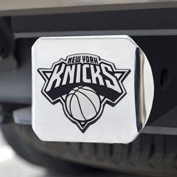 Wholesale-New York Knicks Hitch Cover NBA Chrome Emblem on Chrome Hitch - 3.4" x 4" SKU: 15126