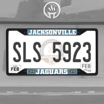Wholesale-NFL - Jacksonville Jaguars License Plate Frame - Black Jacksonville Jaguars - NFL - Black Metal License Plate Frame SKU: 31359