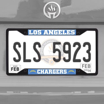 Wholesale-NFL - Los Angeles Chargers License Plate Frame - Black Los Angeles Chargers - NFL - Black Metal License Plate Frame SKU: 31362