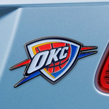 Wholesale-Oklahoma City Thunder Emblem - Color NBA Exterior Auto Accessory - Color Emblem - 1.8" x 3.2" SKU: 22239