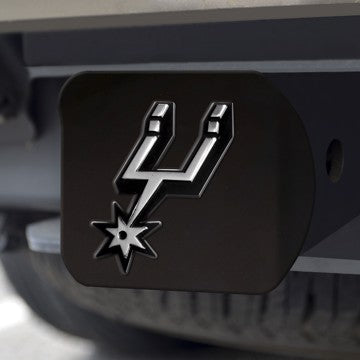 Wholesale-San Antonio Spurs Hitch Cover NBA Chrome Emblem on Black Hitch - 3.4" x 4" SKU: 21019