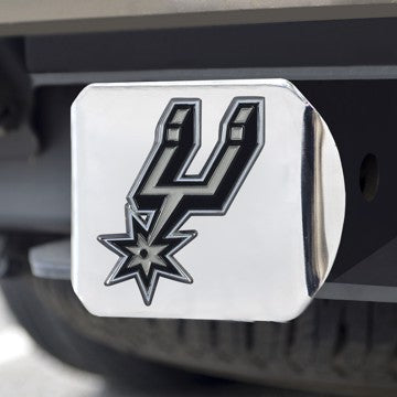 Wholesale-San Antonio Spurs Hitch Cover NBA Color Emblem on Chrome Hitch - 3.4" x 4" SKU: 22745