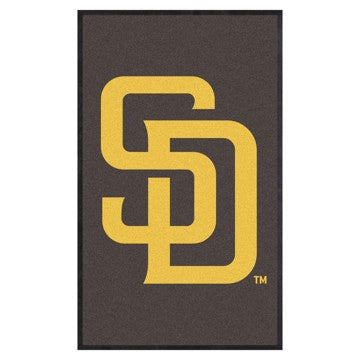 Wholesale-San Diego Padres 3X5 High-Traffic Mat with Durable Rubber Backing MLB Commercial Mat - Portrait Orientation - Indoor - 33.5" x 57" SKU: 9862
