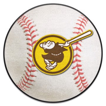 Wholesale-San Diego Padres Baseball Mat MLB Accent Rug - Round - 27" diameter SKU: 22335
