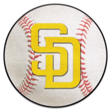 Wholesale-San Diego Padres Baseball Mat MLB Accent Rug - Round - 27" diameter SKU: 6532