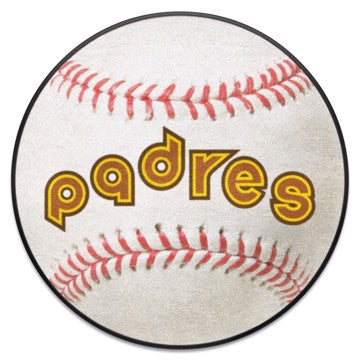 Wholesale-San Diego Padres Baseball Mat - Retro Collection MLB Accent Rug - Round - 27" diameter SKU: 2005
