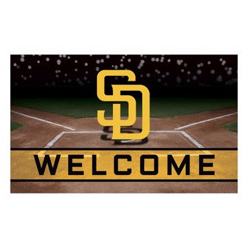 Wholesale-San Diego Padres Crumb Rubber Door Mat MLB Outdoor Door Mat - 18" x 30" SKU: 21931