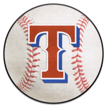 Wholesale-Texas Rangers Baseball Mat MLB Accent Rug - Round - 27" diameter SKU: 6425
