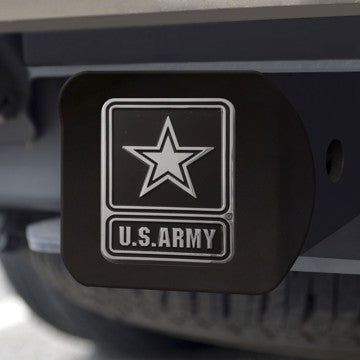 Wholesale-U.S. Army Hitch Cover U.S. Army Chrome Emblem on Black Hitch 3.4"x4" - "U.S Army" Official Logo SKU: 21326