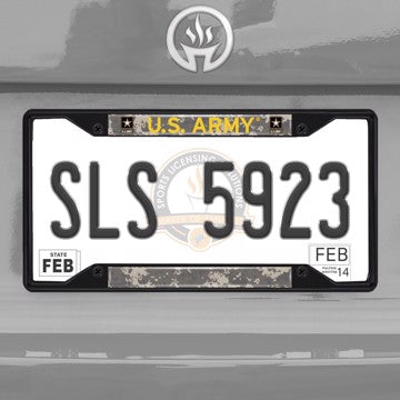 Wholesale-U.S. Army License Plate Frame - Black U.S. Army - NCAA - Black Metal License Plate Frame SKU: 31294