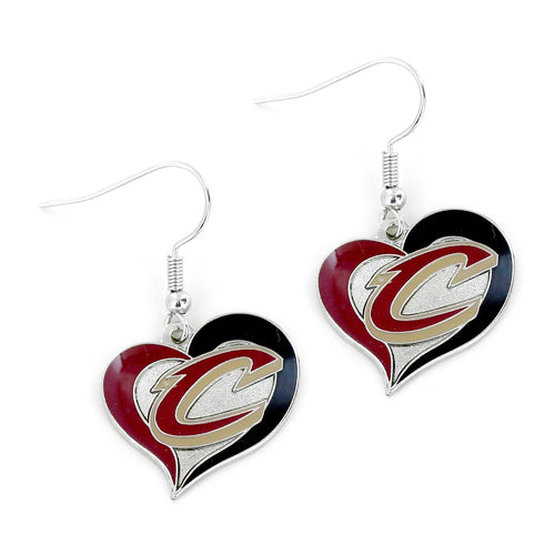 Wholesale CAVALIERS SWIRL HEART EARRINGS NBA-ER-245-11