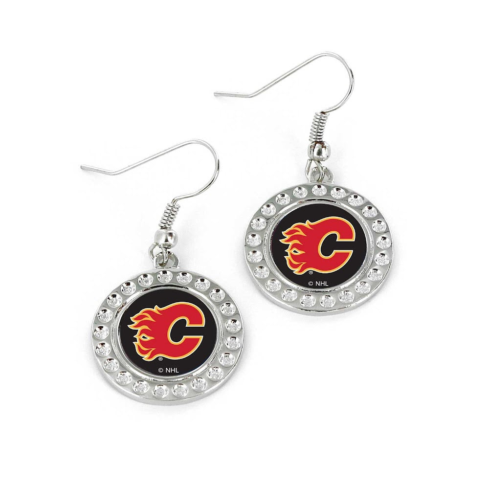 Wholesale FLAMES DIMPLE EARRINGS (FJ-1080) NHL-ER-959-02