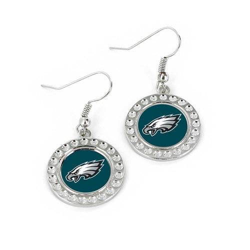 Wholesale PHILADELPHIA EAGLES DIMPLE EARRINGS (FJ-1080) NFL-ER-959-24