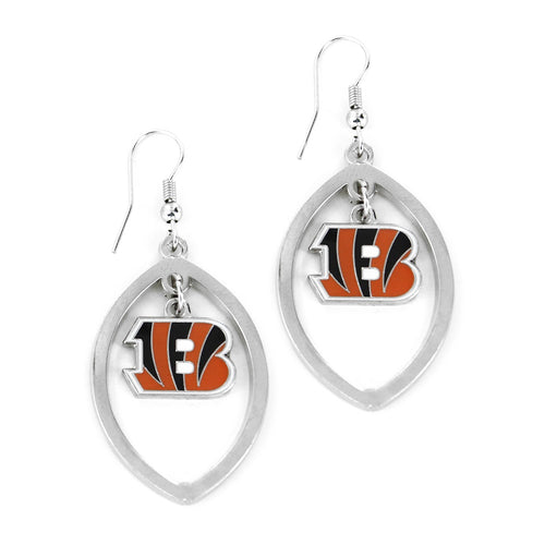 Wholesale CINCINNATI BENGALS FOOTBALL CUTOUT EARRING NFL-ER-637-02