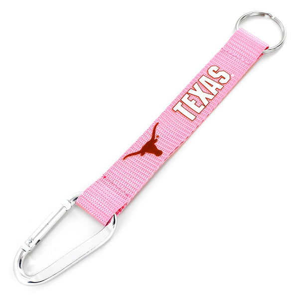 Wholesale TEXAS LONGHORNS PINK CARABINER KEYCHAIN (NM) CCP-KT-147-52-PK