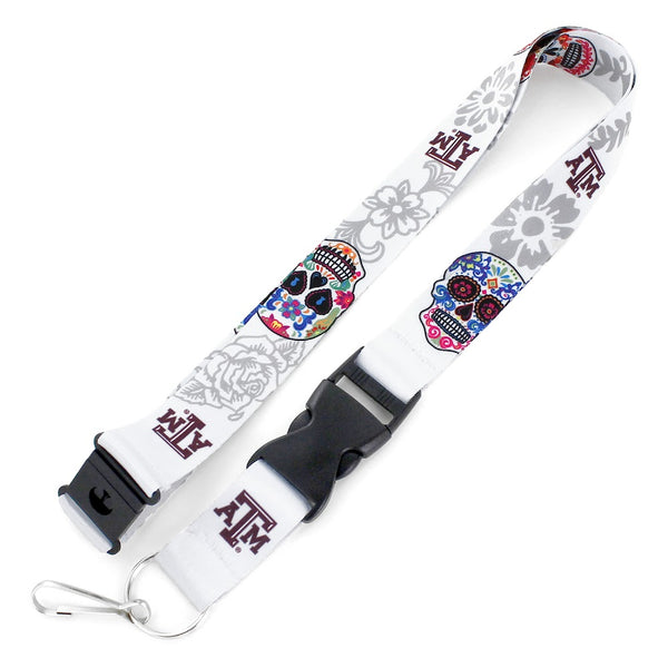 Wholesale TEXAS A&M (WHITE) SUGAR SKULL LANYARD (NM) CCP-LN-570-74