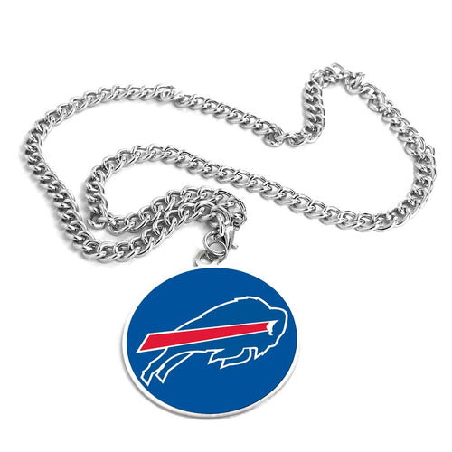 Wholesale BUFFALO BILLS (SILVER) TEAM EMBLEM NECKLACE NFL-PD-632-01