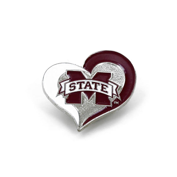 Wholesale MISSISSIPPI STATE SWIRL HEART PIN CCP-PN-261-59