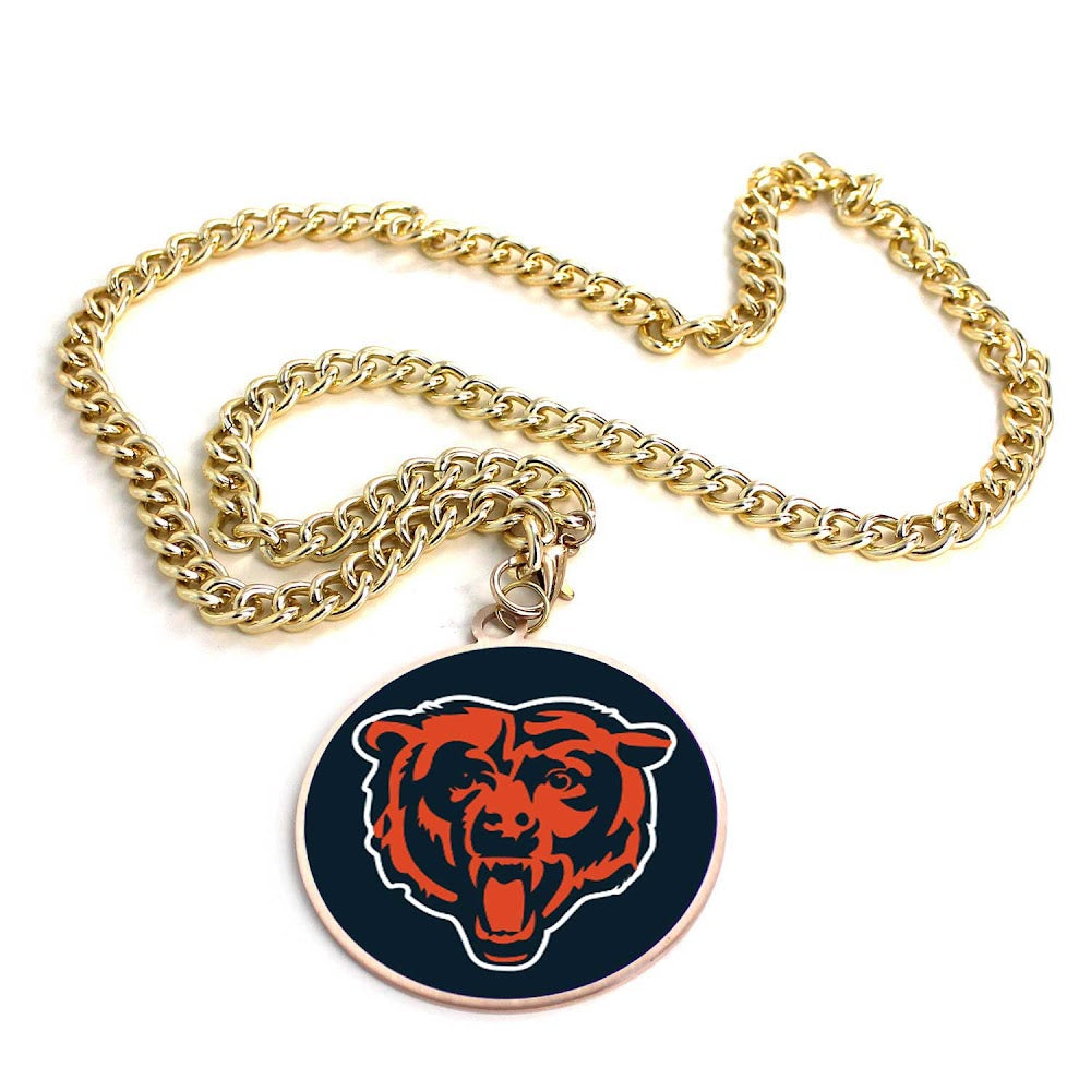 Wholesale CHICAGO BEARS (GOLD) TEAM EMBLEM NECKLACE NFL-PD-632-16