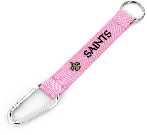 Wholesale NEW ORLEANS SAINTS PINK CARABINER LANYARD KEYCHAIN (NM) NFL-KT-147-22-PK