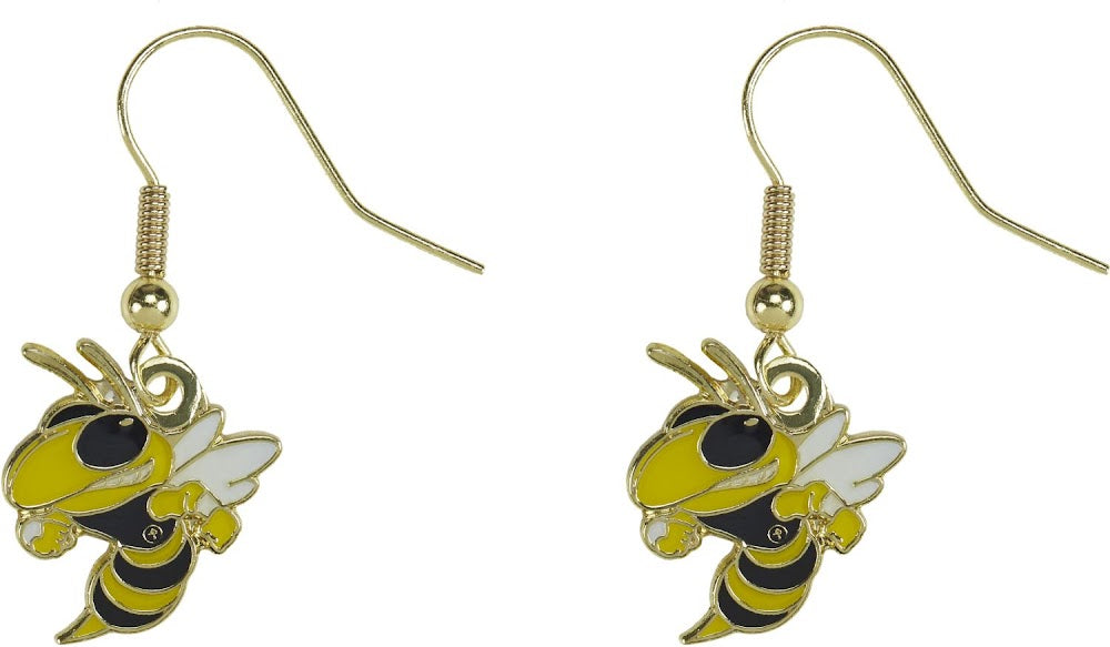 Wholesale GEORGIA TECH "YELLOW JACKET" LOGO DANGLER EARRINGS CCP-ER-015-10A