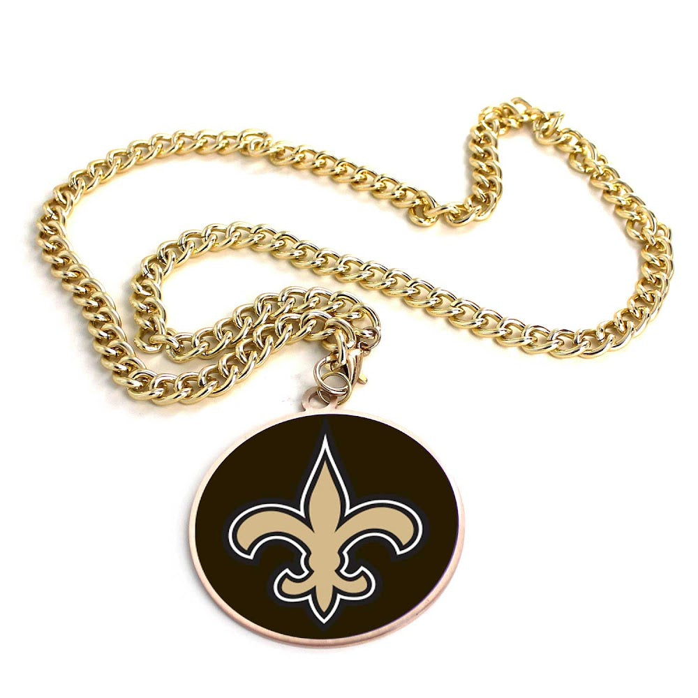 Wholesale NEW ORLEANS SAINTS (GOLD) TEAM EMBLEM NECKLACE NFL-PD-632-22