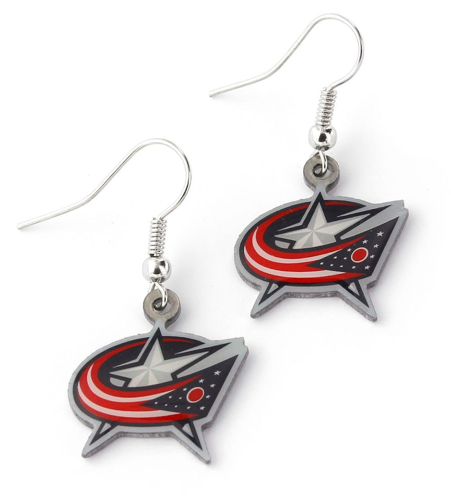 Wholesale BLUE JACKETS DANGLER EARRINGS NHL-ER-015-30