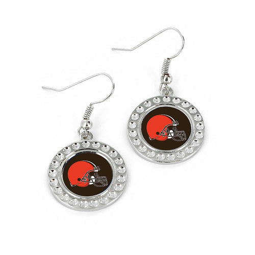 Wholesale CLEVELAND BROWNS DIMPLE EARRINGS (FJ-1080) NFL-ER-959-03