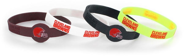 Wholesale CLEVELAND BROWNS SILICONE BRACELET (4-PACK) NFL-BC-283-03