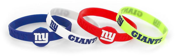 Wholesale NEW YORK GIANTS SILICONE BRACELET (4-PACK) NFL-BC-283-23