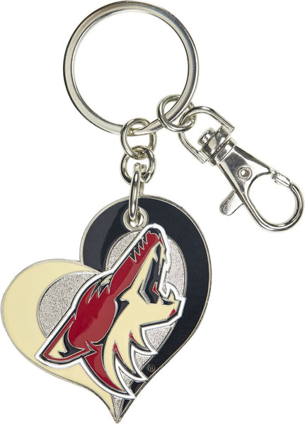 Wholesale COYOTES SWIRL HEART KEYCHAIN NHL-KT-287-27