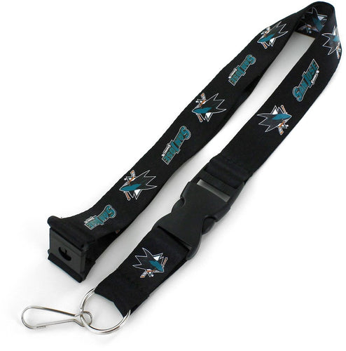 Wholesale SHARKS (BLACK) TEAM LANYARD (DNO-OL) (NM) NHL-LN-095-21-BK-O