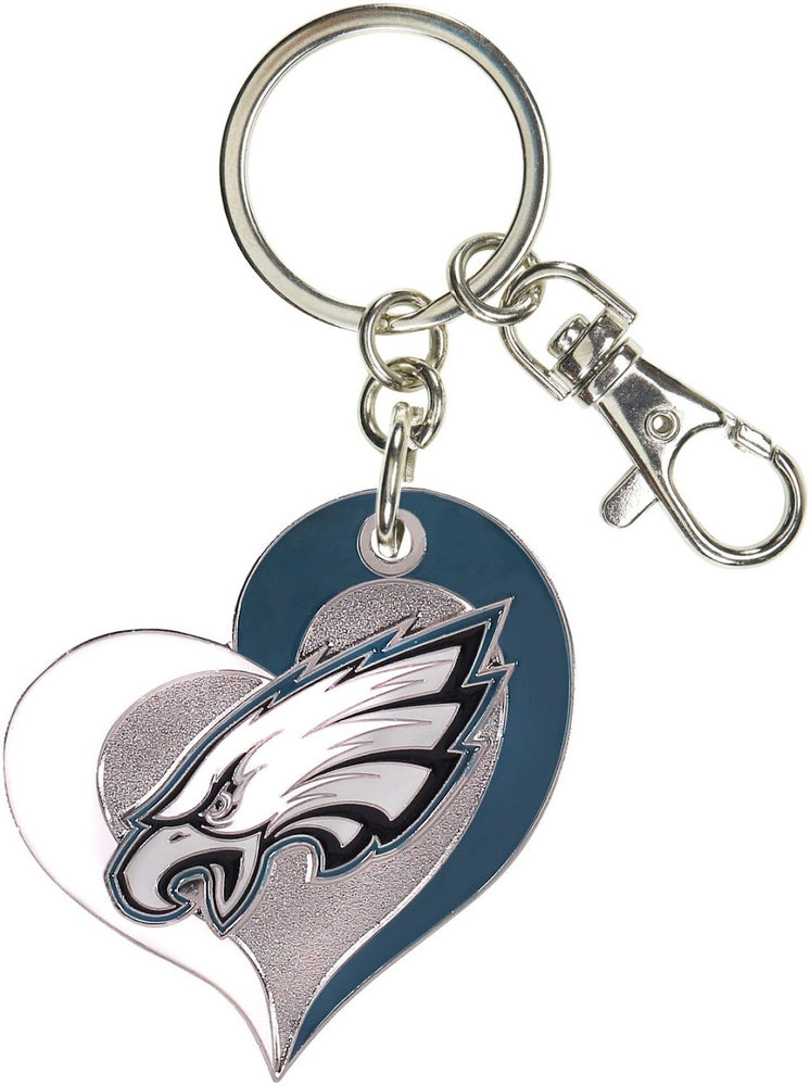 Wholesale PHILADELPHIA EAGLES SWIRL HEART KEYCHAIN NFL-KT-287-24