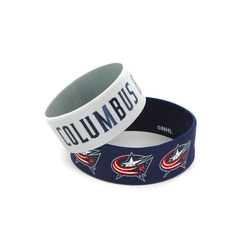 Wholesale BLUE JACKETS WIDE BRACELETS (2 PACK) NHL-BC-207-30