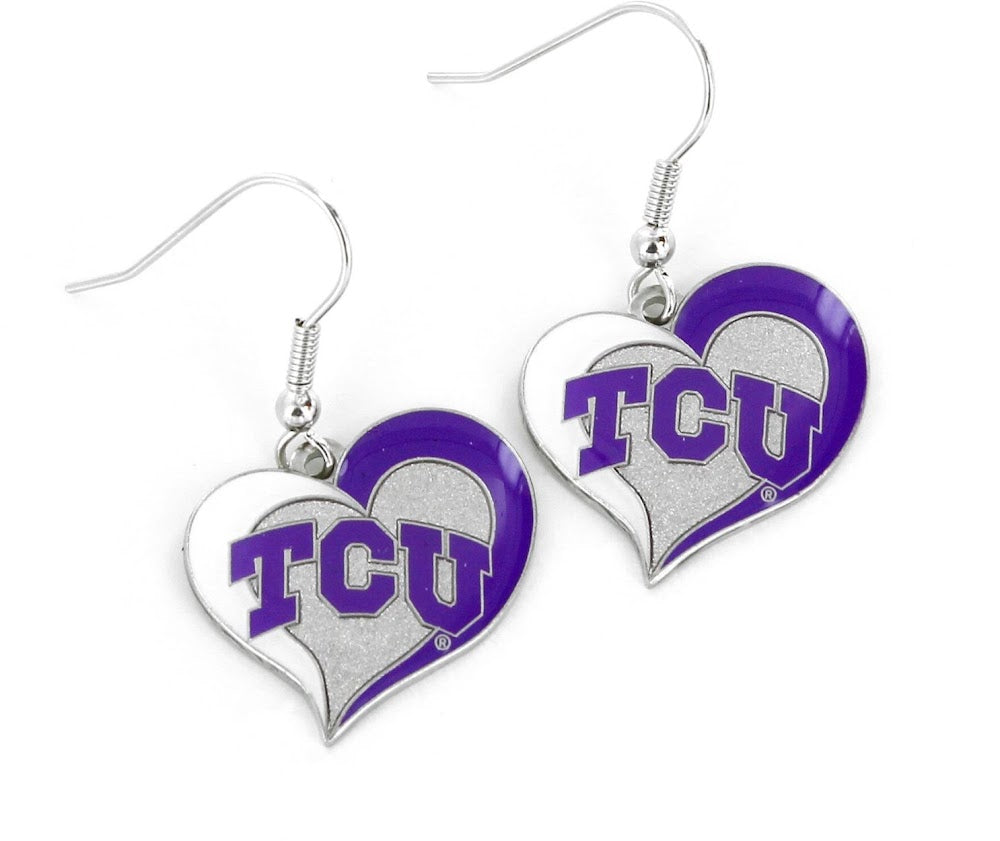 Wholesale TCU SWIRL HEART EARRINGS CCP-ER-245-86