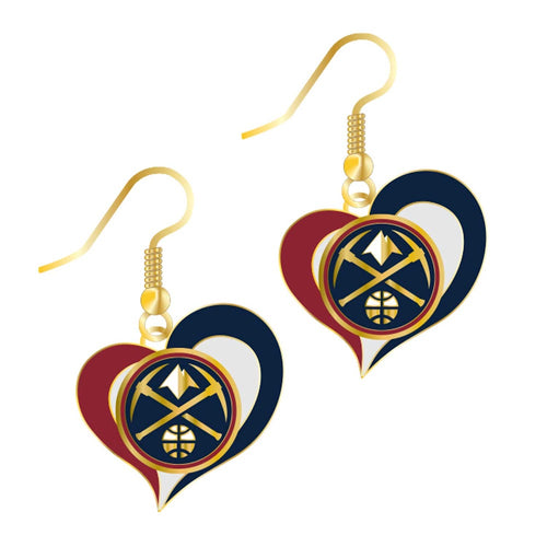 Wholesale NUGGETS SWIRL HEART EARRINGS NBA-ER-245-17